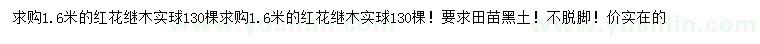 求購(gòu)1.6米紅花繼木球
