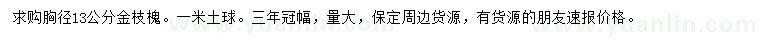求購胸徑13公分金枝槐