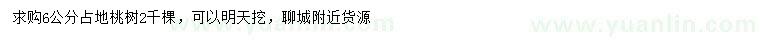 求購(gòu)6公分桃樹(shù)