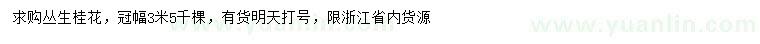 求購冠幅3米叢生桂花