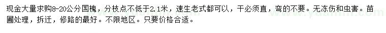 求購(gòu)8-20公分國(guó)槐