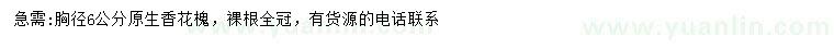 求購(gòu)6公分原生香花槐