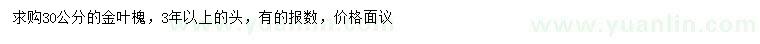 求購(gòu)30公分金葉槐