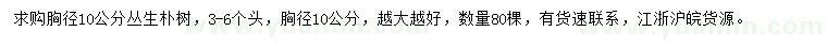 求購胸徑10公分叢生樸樹
