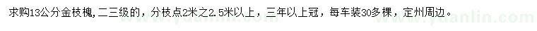 求購(gòu)13公分金枝槐