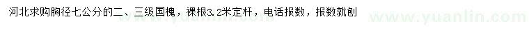 求購胸徑7公分國槐