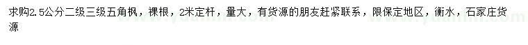 求購2.5公分五角楓