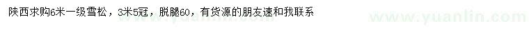 求購(gòu)6米雪松
