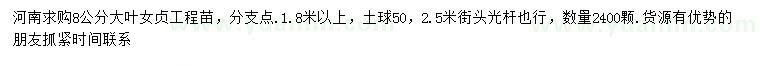 求購8公分大葉女貞