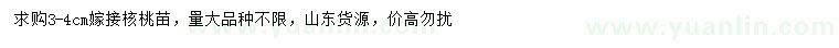 求購3-4公分嫁接核桃苗