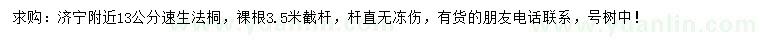 求購13公分速生法桐
