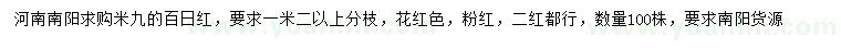 求購米徑9公分百日紅