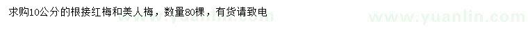 求購10公分紅梅、美人梅