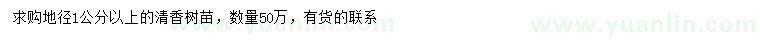 求購(gòu)1公分以上清香樹(shù)
