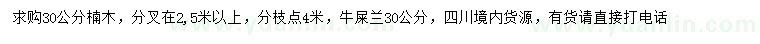 求購30公分楠木、牛屎蘭