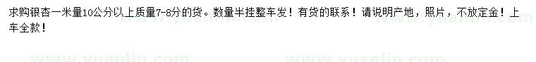 求購1米量10公分以上銀杏