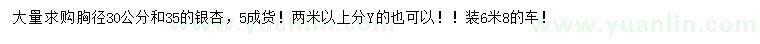 求購(gòu)胸徑30、35公分銀杏