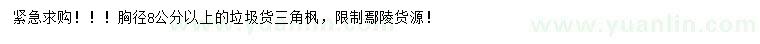 求購胸徑8公分以上垃圾貨三角楓