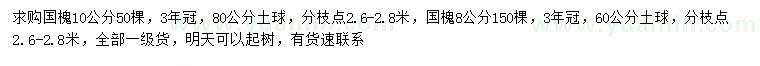 求購(gòu)8、10公分國(guó)槐