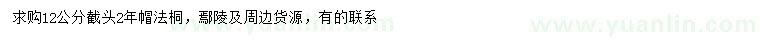 求購12公分法桐