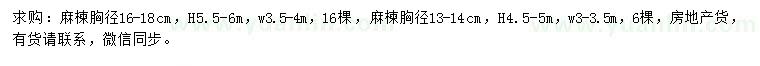 求購(gòu)胸徑13-14、16-18公分麻楝