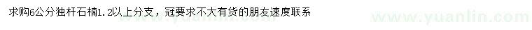 求購(gòu)6公分獨(dú)桿石楠