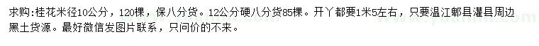 求購米徑10、12公分桂花