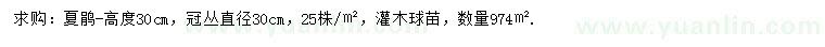 求購高30公分夏鵑
