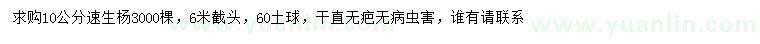 求購10公分速生楊