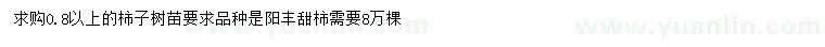 求購0.8公分以上柿子樹