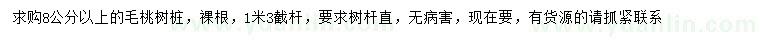 求購8公分以上毛桃樹樁