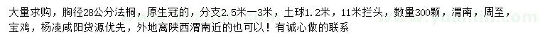 求購(gòu)胸徑28公分法桐