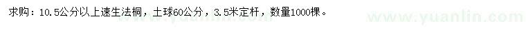 求購(gòu)10.5公分以上法桐