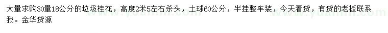 求購(gòu)30公分量18公分桂花
