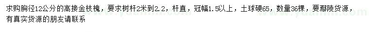 求購(gòu)胸徑12公分高接金枝槐