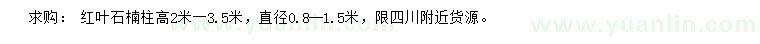 求購高2-3.5米紅葉石楠柱