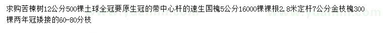 求購苦楝、速生國槐、金枝槐