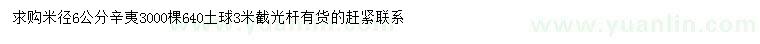 求購米徑6公分辛夷