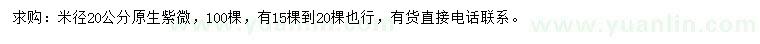 求購米徑20公分紫微