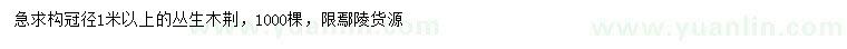 求購冠徑1米以上叢生木荊