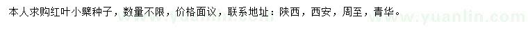 求購紅葉小檗種子