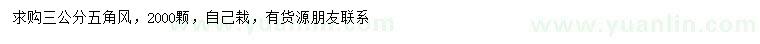 求購(gòu)3公分五角風(fēng)