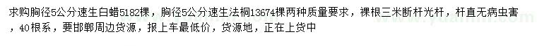 求購胸徑5公分速生白蠟、速生法桐