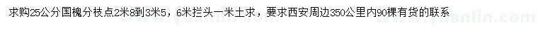 求購(gòu)25公分國(guó)槐