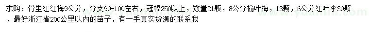 求購骨里紅紅梅、榆葉梅、紅葉李