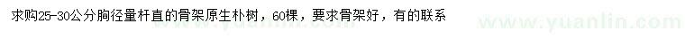 求購胸徑25-30公分樸樹