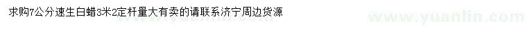 求購7公分速生白蠟