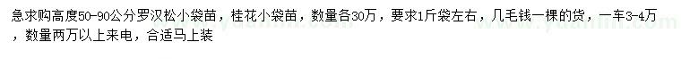 求購高50-90公分羅漢松、桂花