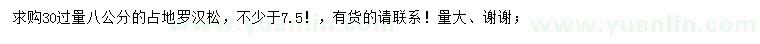 求購30量7.5公分羅漢松