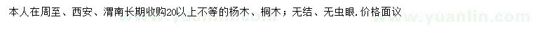 求購20公分以上楊木、桐木